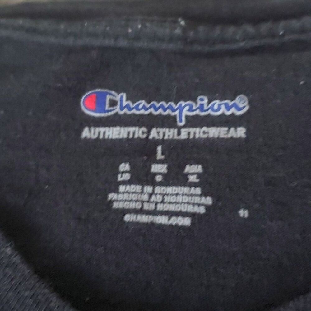 Champion Men's Classic Jersey V-Neck T-Shirt Black Size Large -Casual Undershirt - Picture 4 of 7